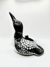 Load image into Gallery viewer, Loon with Chick Sculpture and Whistle. Ships in 2-3 weeks.